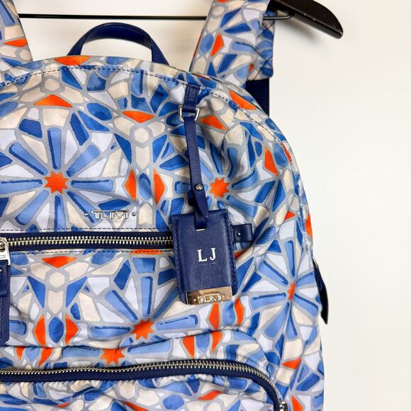 Tumi Voyageur Halle Backpack Laptop 12” Blue Orange Cayenne Tile Nylon main image 9